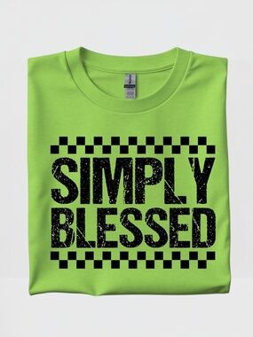 Simply Blessed T-shirt Religious Inspirational Graphiic Tee S M L XL New